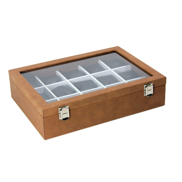 Dama Stile SKH62, 15 Watches Box With Glass Top Lid 