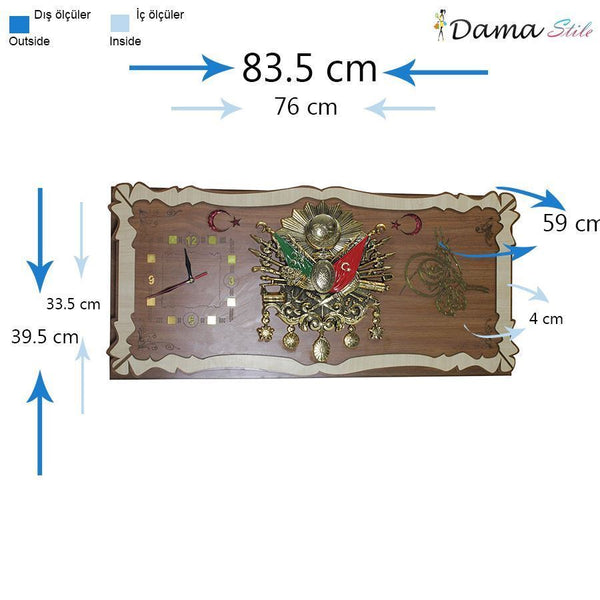 Dama Stile SKH2, Osmanlı Armalı 72'li Tespih Kutusu ve Duvar Saati