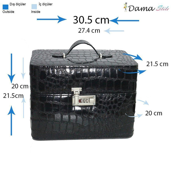 DS MCC7, Crocodile Patterned Pu-leather Make Up Bag